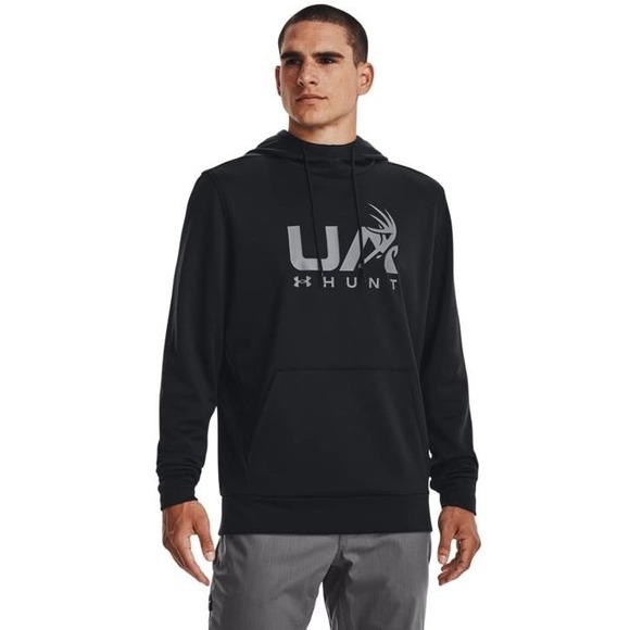 Under Armour Men's Black UA Hunt Deer Logo Pullover Hoodie  Loose Fit - Size 2XL - Picture 1 of 7